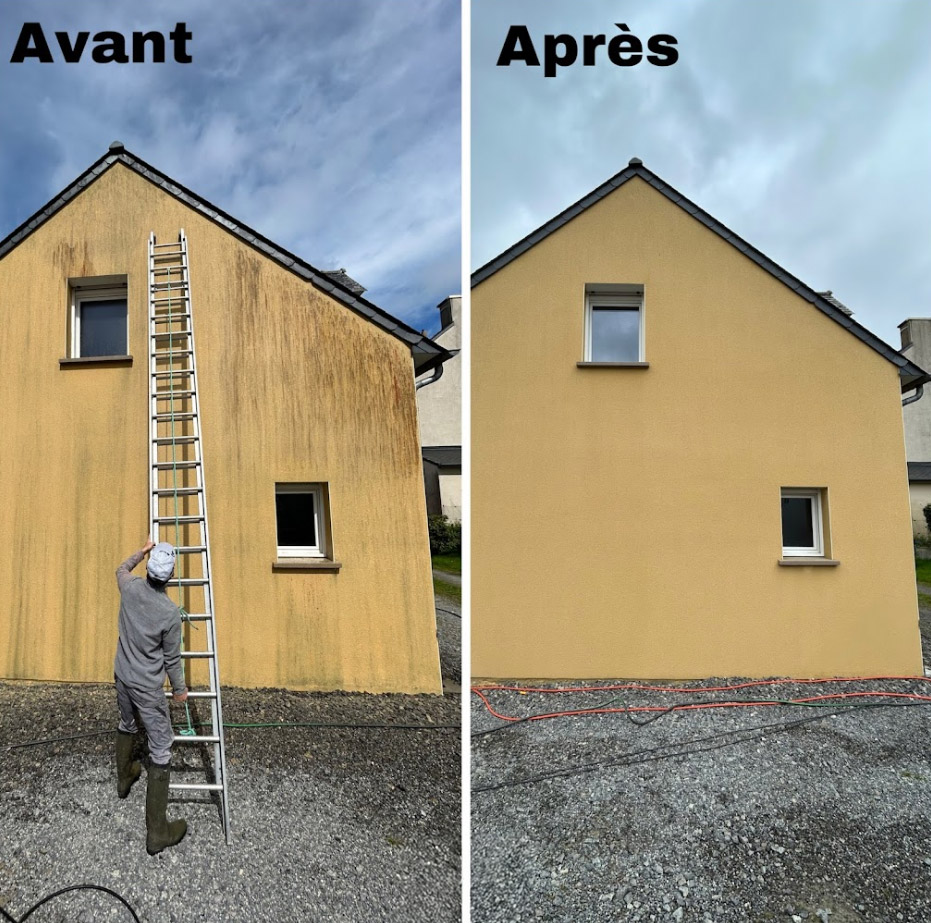 Démoussage de toiture, façade et muret
